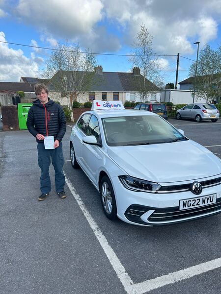 A Cowley's pupil celebrating passing their driving test